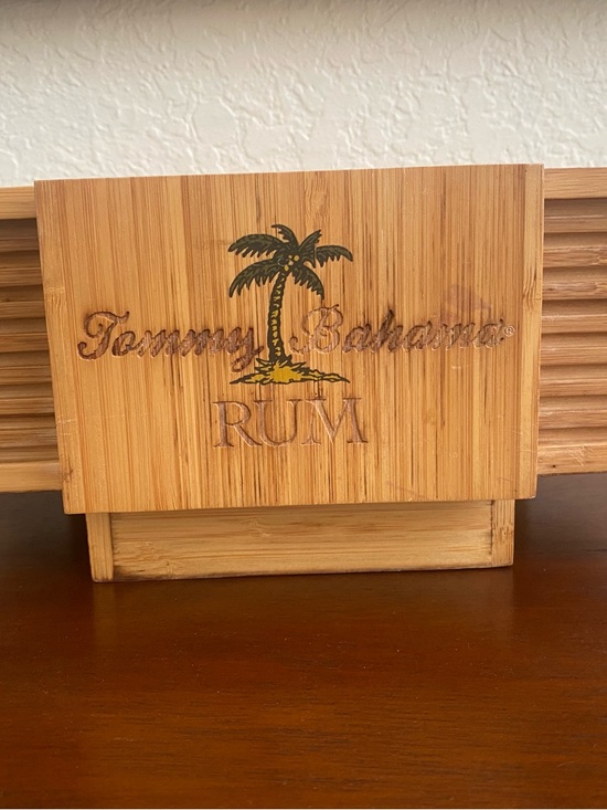 Tommy Bahama Other - Tommy Bahama Rum Bar Caddy Bamboo Wood Napkin And Straw Holder